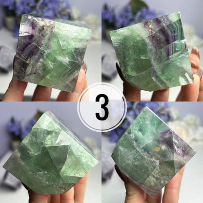 Rainbow Fluorite Cube