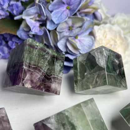 Rainbow Fluorite Cube