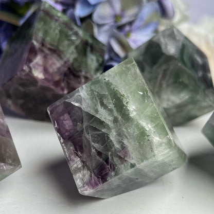 Rainbow Fluorite Cube