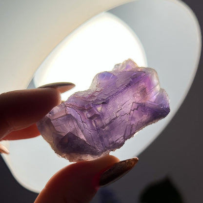Raw Etched Purple Cubic Fluorite Cluster