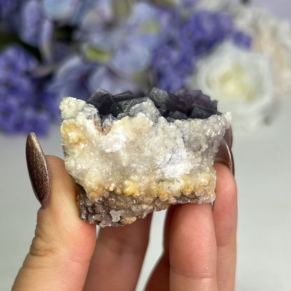 Raw Etched Purple Cubic Fluorite Cluster
