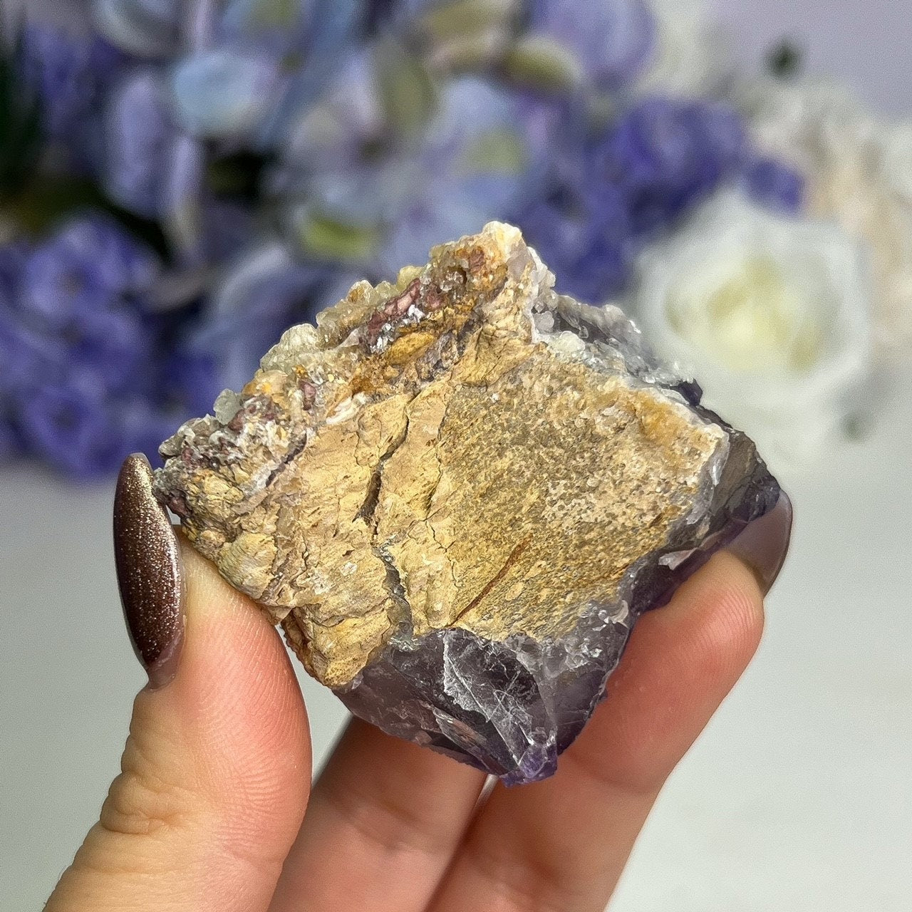 Raw Etched Purple Cubic Fluorite Cluster