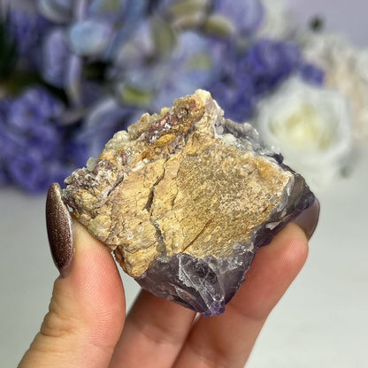 Raw Etched Purple Cubic Fluorite Cluster