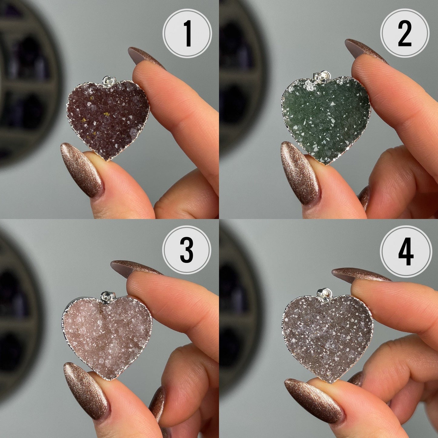 Rainbow Amethyst Druzy Pendants