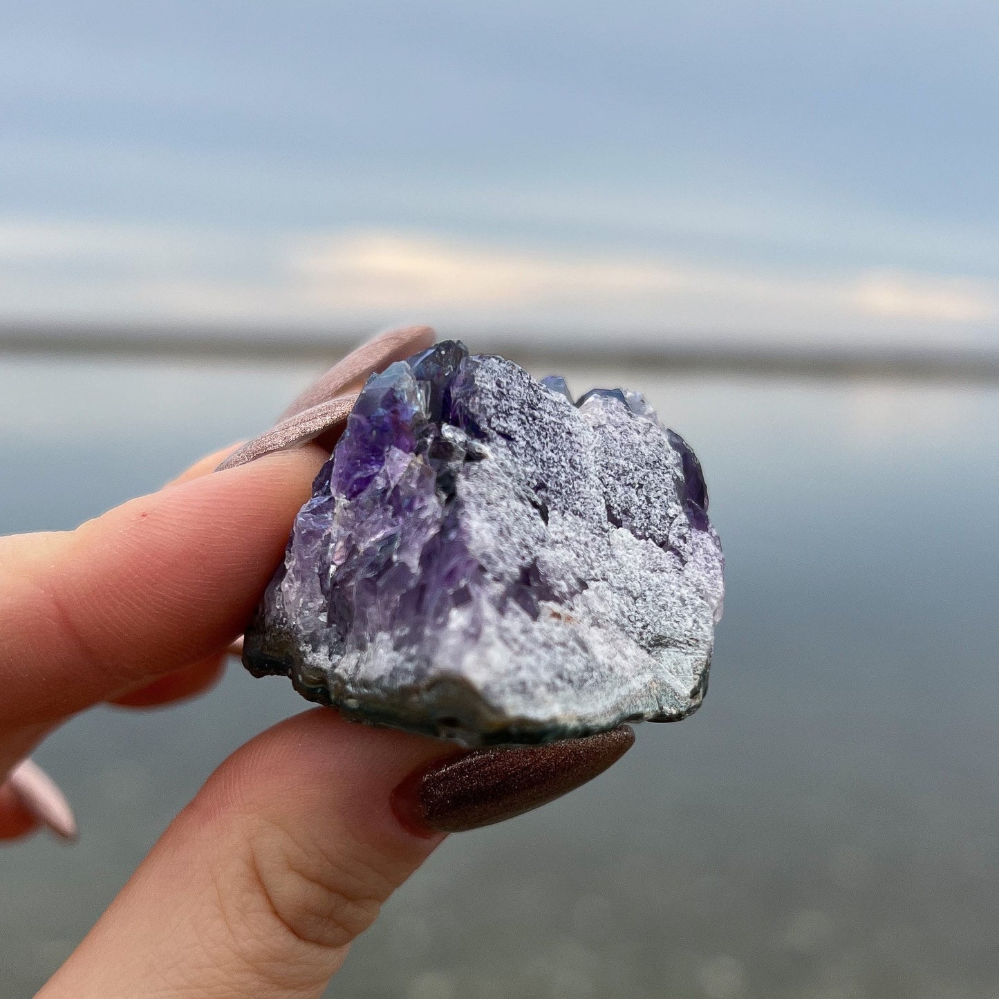 Rainbow Aura Amethyst Cluster