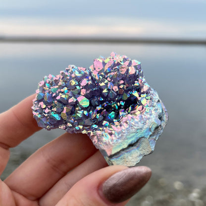 Rainbow Aura Amethyst Flower