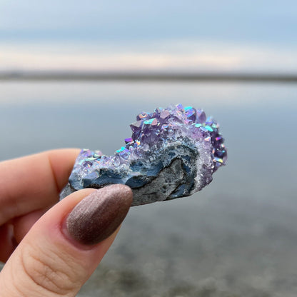 Rainbow Aura Amethyst Flower
