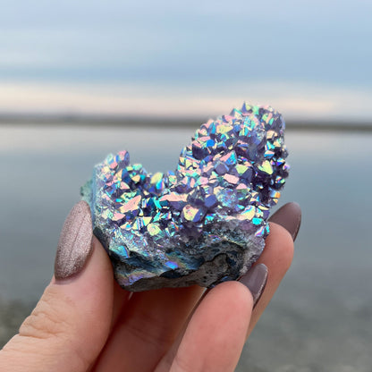 Rainbow Aura Amethyst Flower