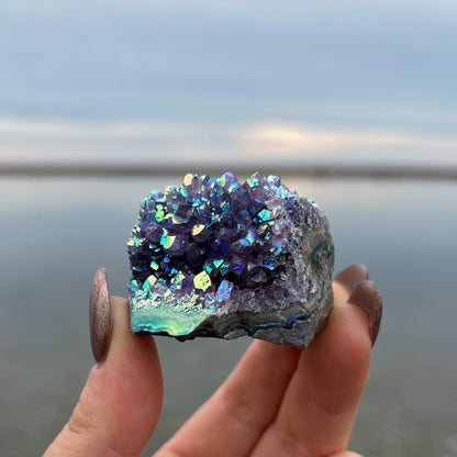Rainbow Aura Amethyst Flower