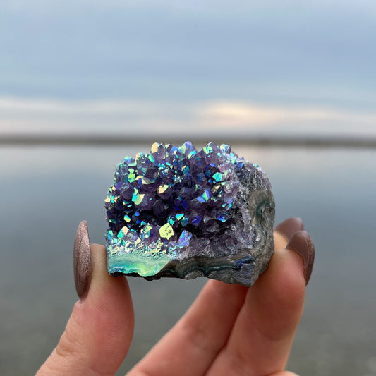 Rainbow Aura Amethyst Flower