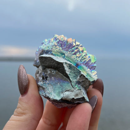 Rainbow Aura Amethyst Flower
