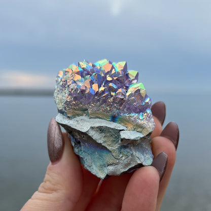 Rainbow Aura Amethyst Flower