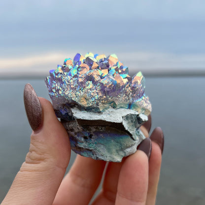 Rainbow Aura Amethyst Flower