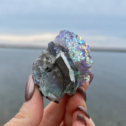 Rainbow Aura Amethyst Flower