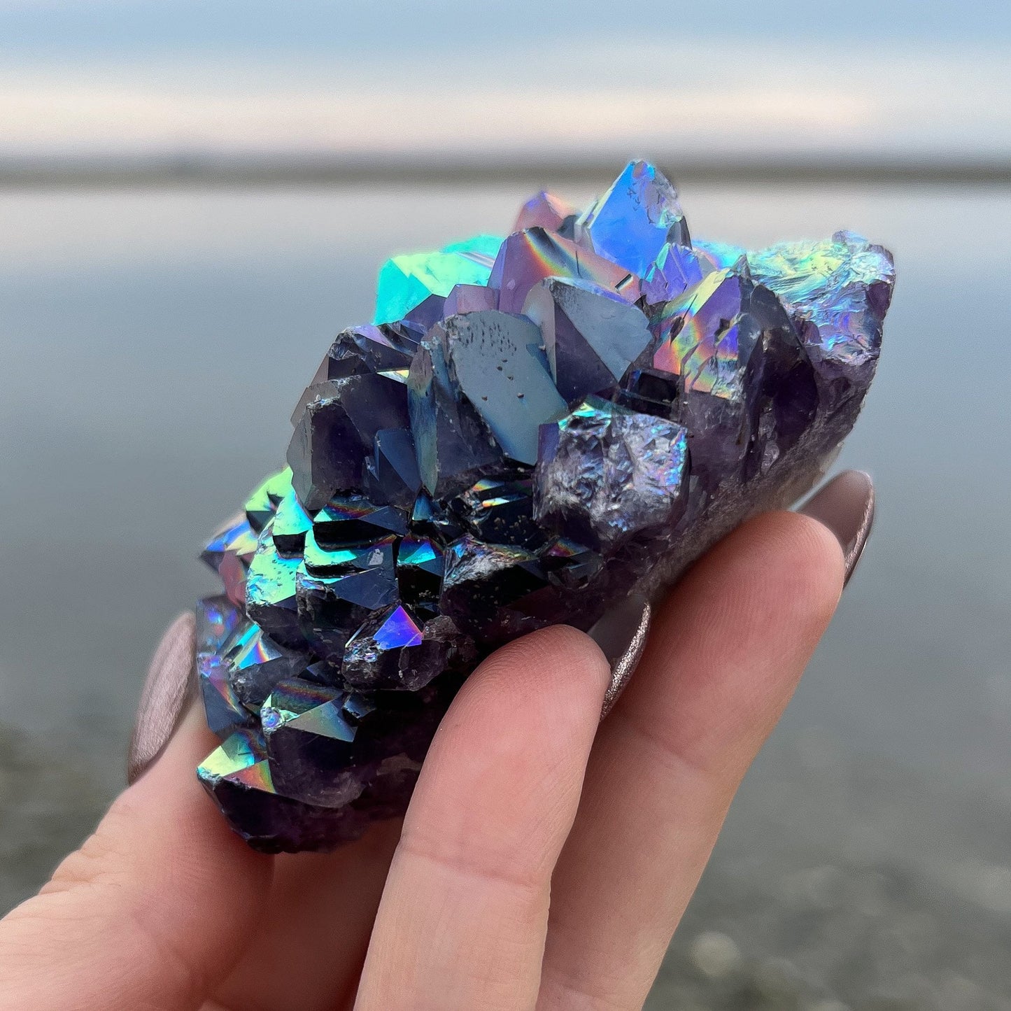 Rainbow Aura Amethyst Flower