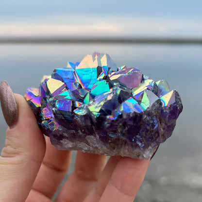 Rainbow Aura Amethyst Flower