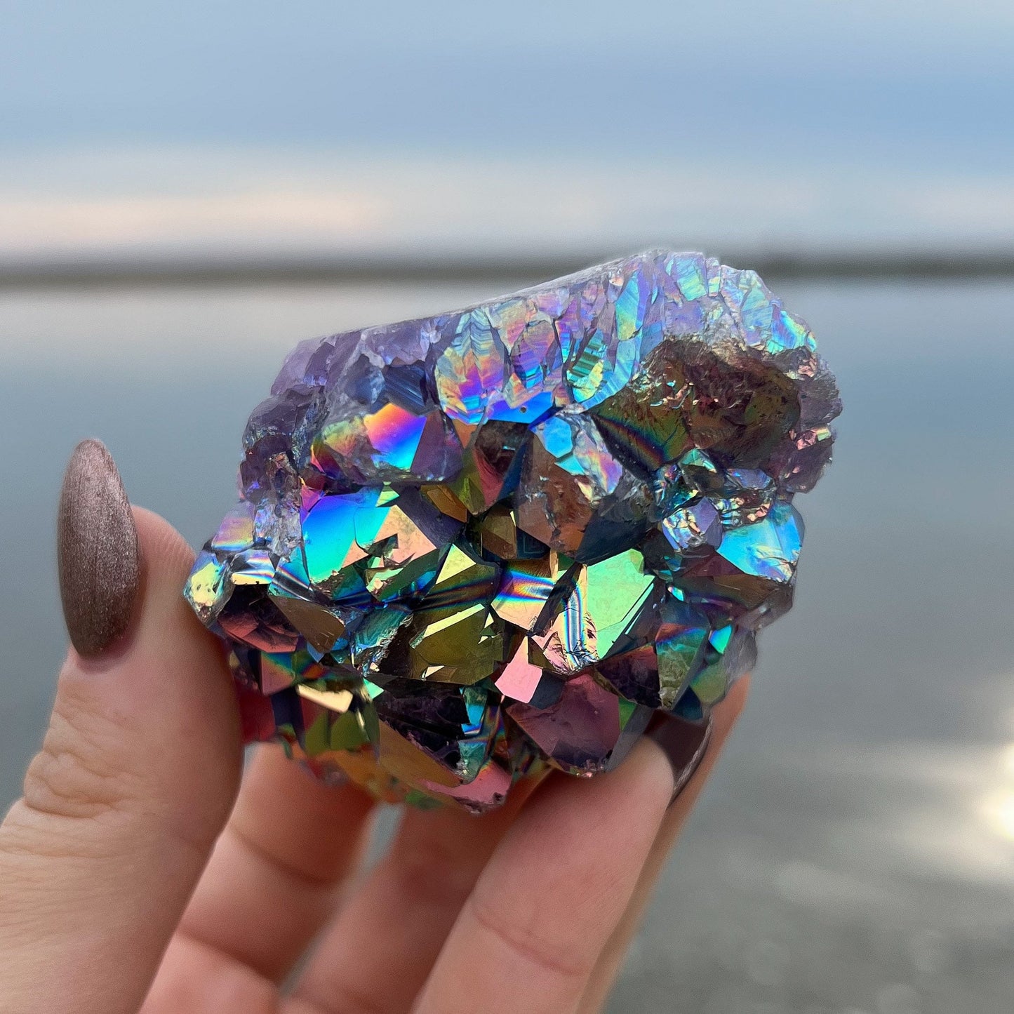 Rainbow Aura Amethyst Flower