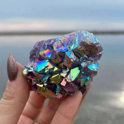 Rainbow Aura Amethyst Flower