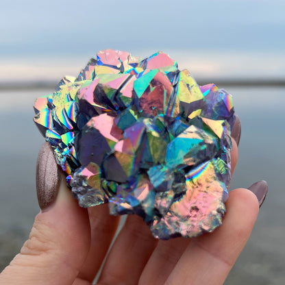 Rainbow Aura Amethyst Flower