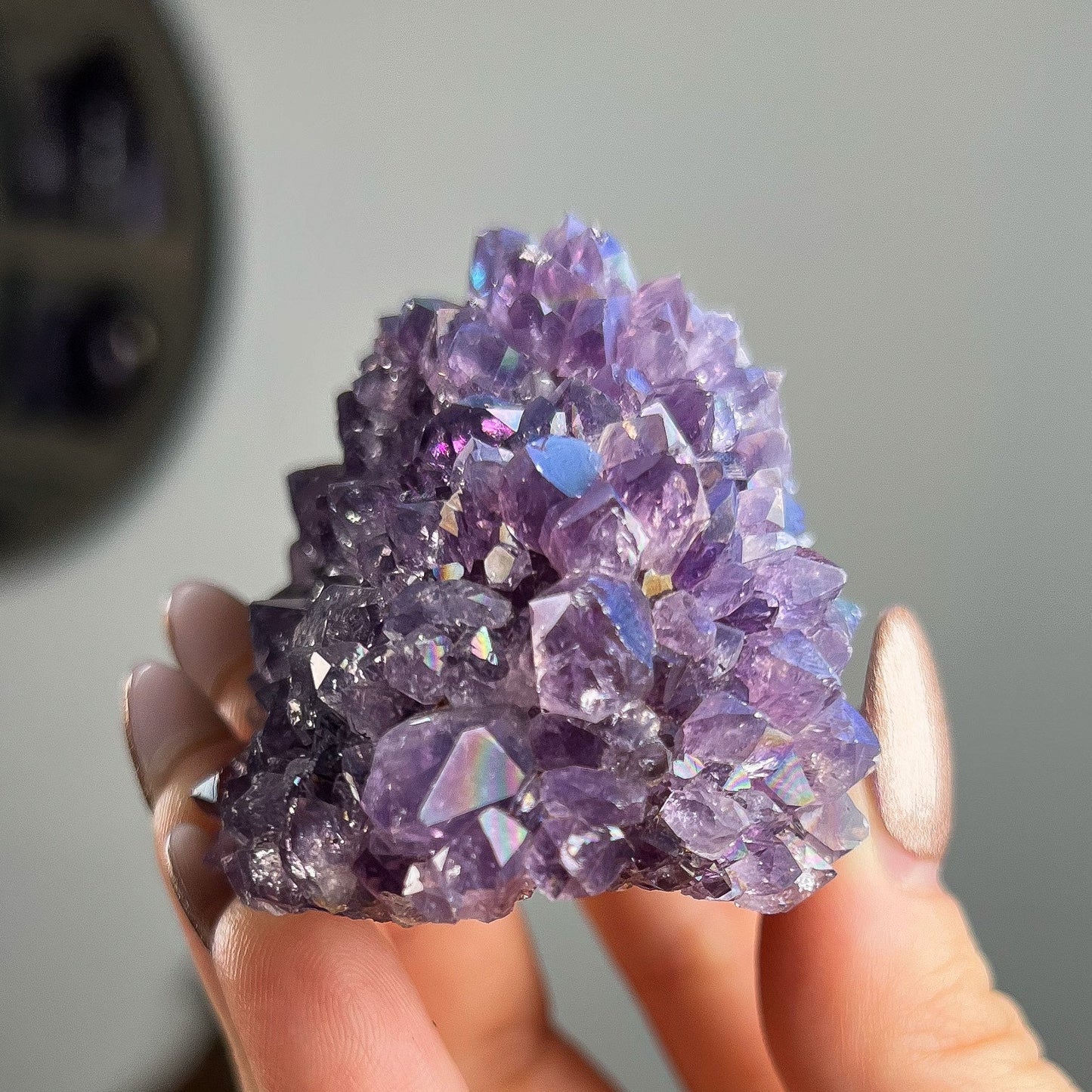 Rainbow Aura Amethyst Cluster