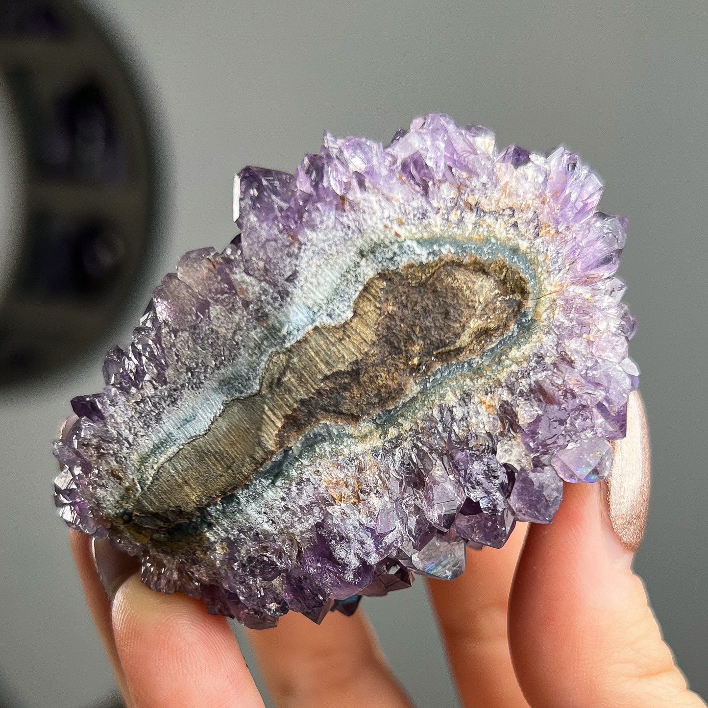 Rainbow Aura Amethyst Cluster