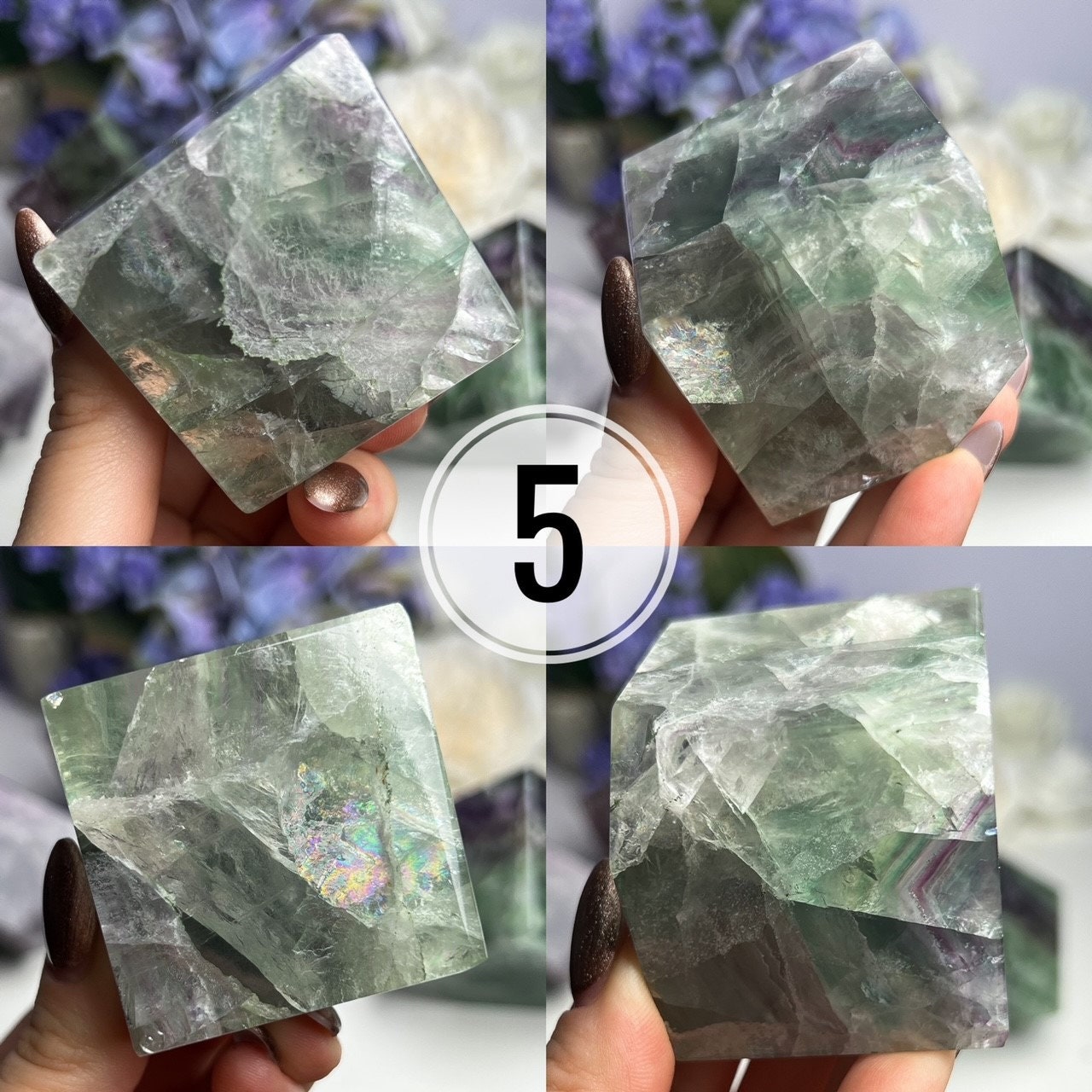 Rainbow Fluorite Cube