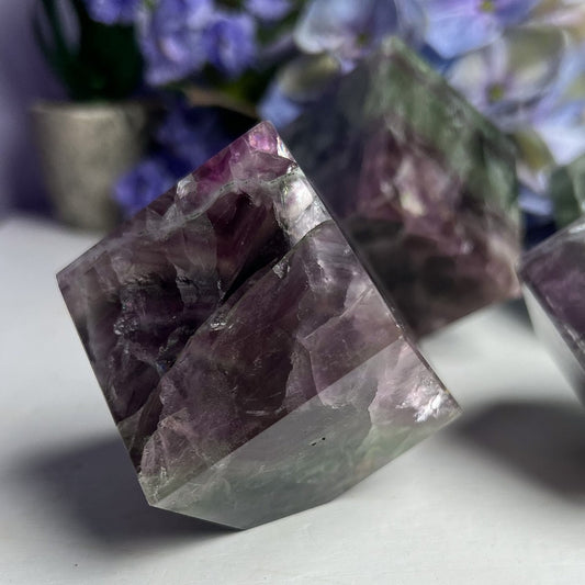 Rainbow Fluorite Cube