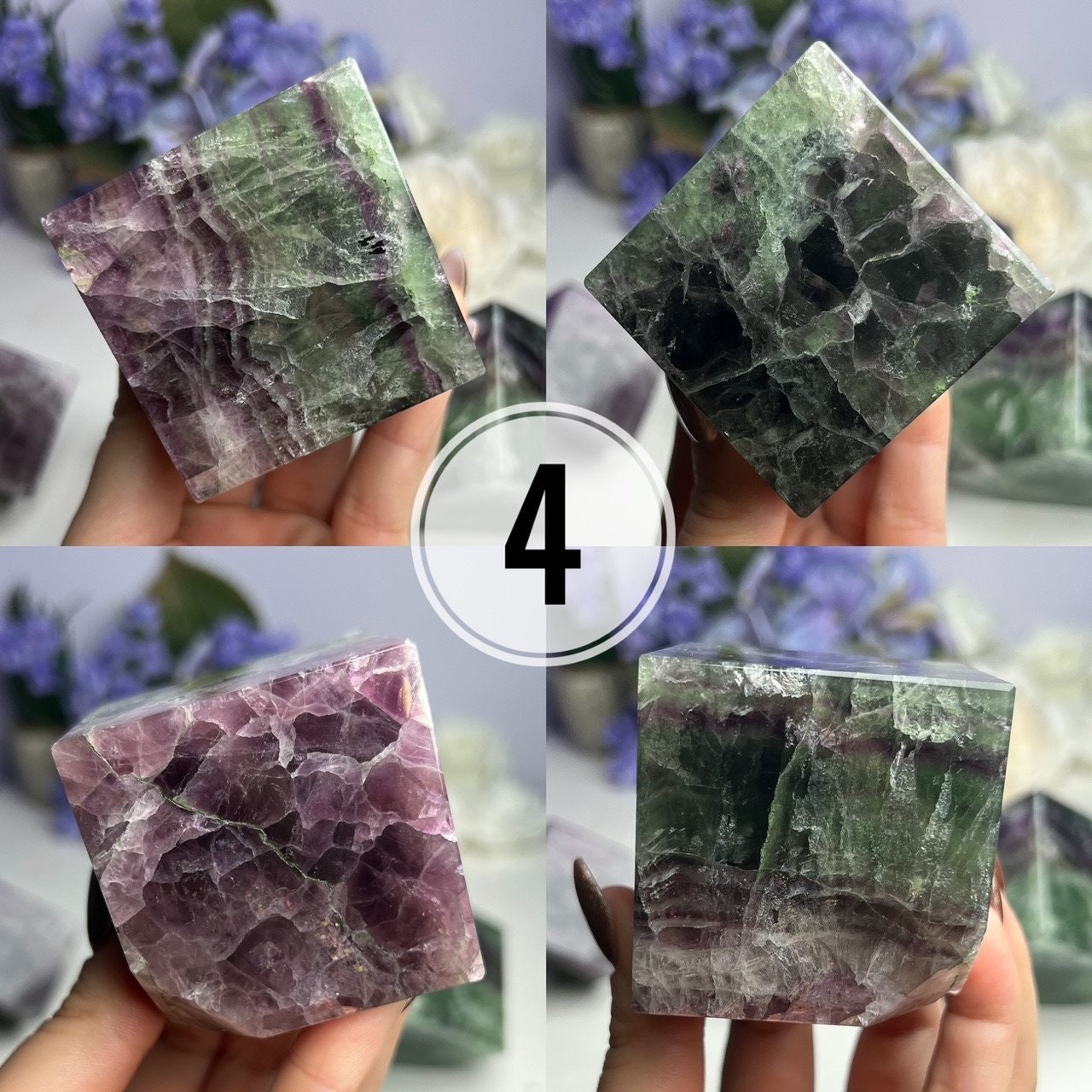 Rainbow Fluorite Cube