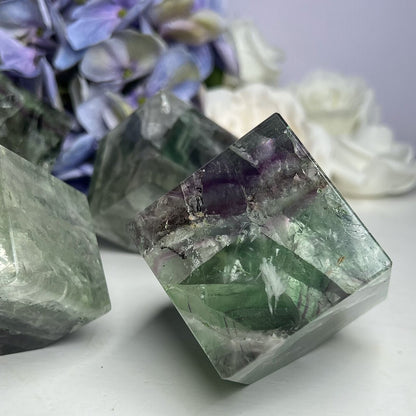 Rainbow Fluorite Cube