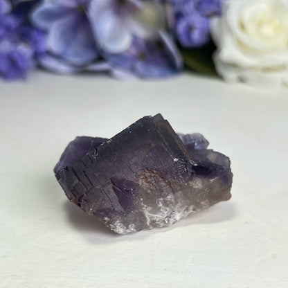 Raw Etched Purple Cubic Fluorite Cluster