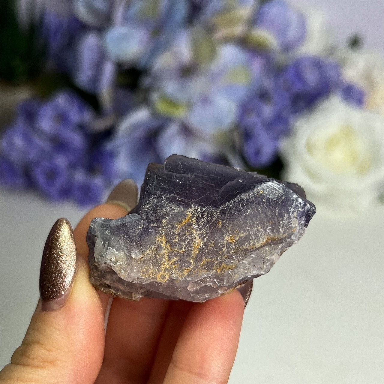 Raw Etched Purple Cubic Fluorite Cluster