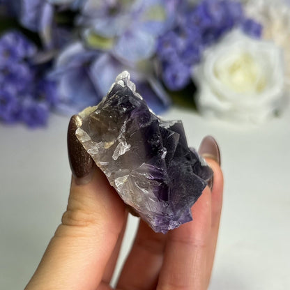 Raw Etched Purple Cubic Fluorite Cluster