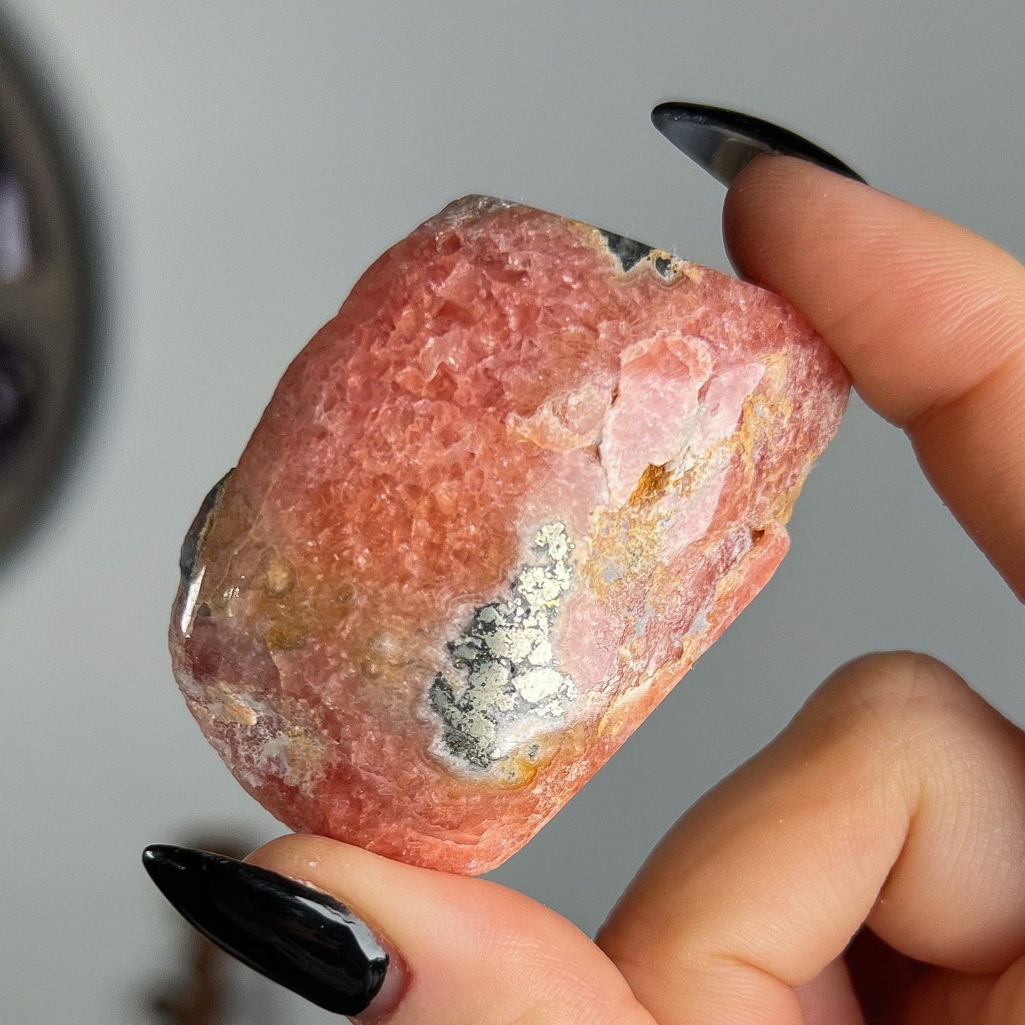 Rhodochrosite Slab with Pyrite