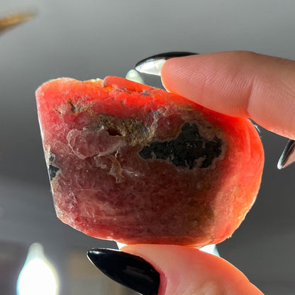 Rhodochrosite Slab with Pyrite