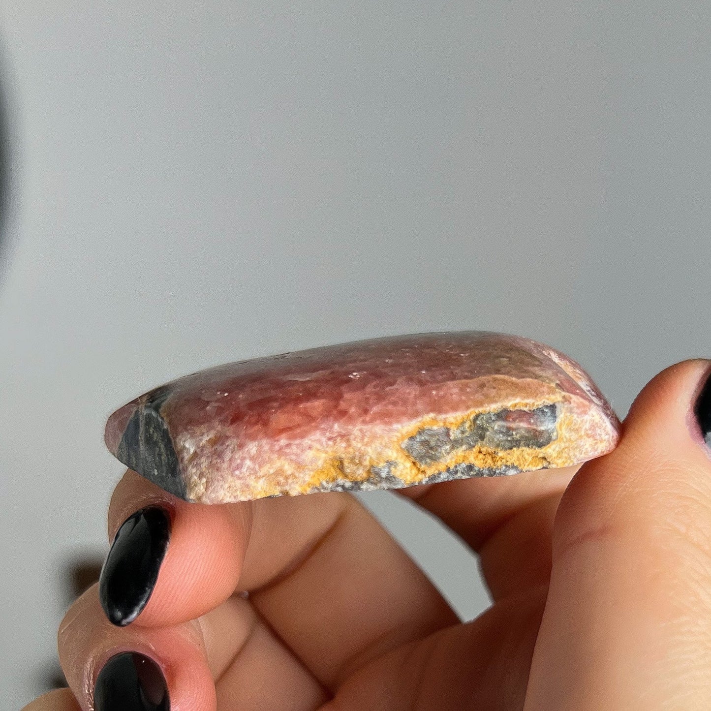 Rhodochrosite Slab with Pyrite