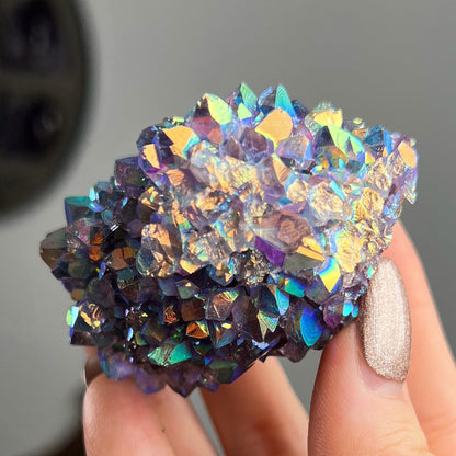 Rainbow Aura Amethyst Cluster