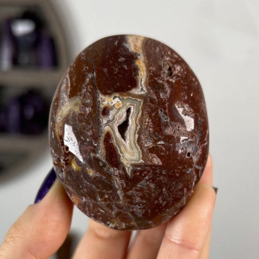 Crazy Lace Agate Palm Stones