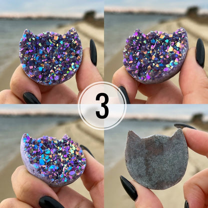Rainbow Aura Amethyst Cat
