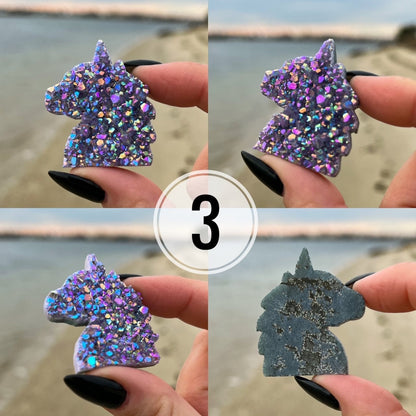 Rainbow Aura Amethyst Unicorn