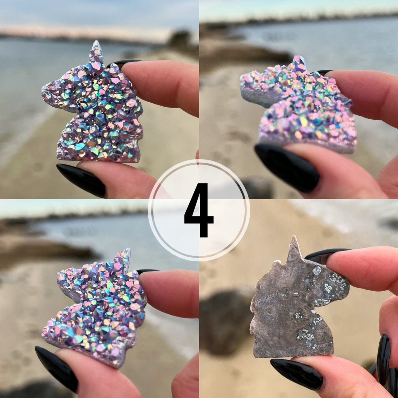 Rainbow Aura Amethyst Unicorn