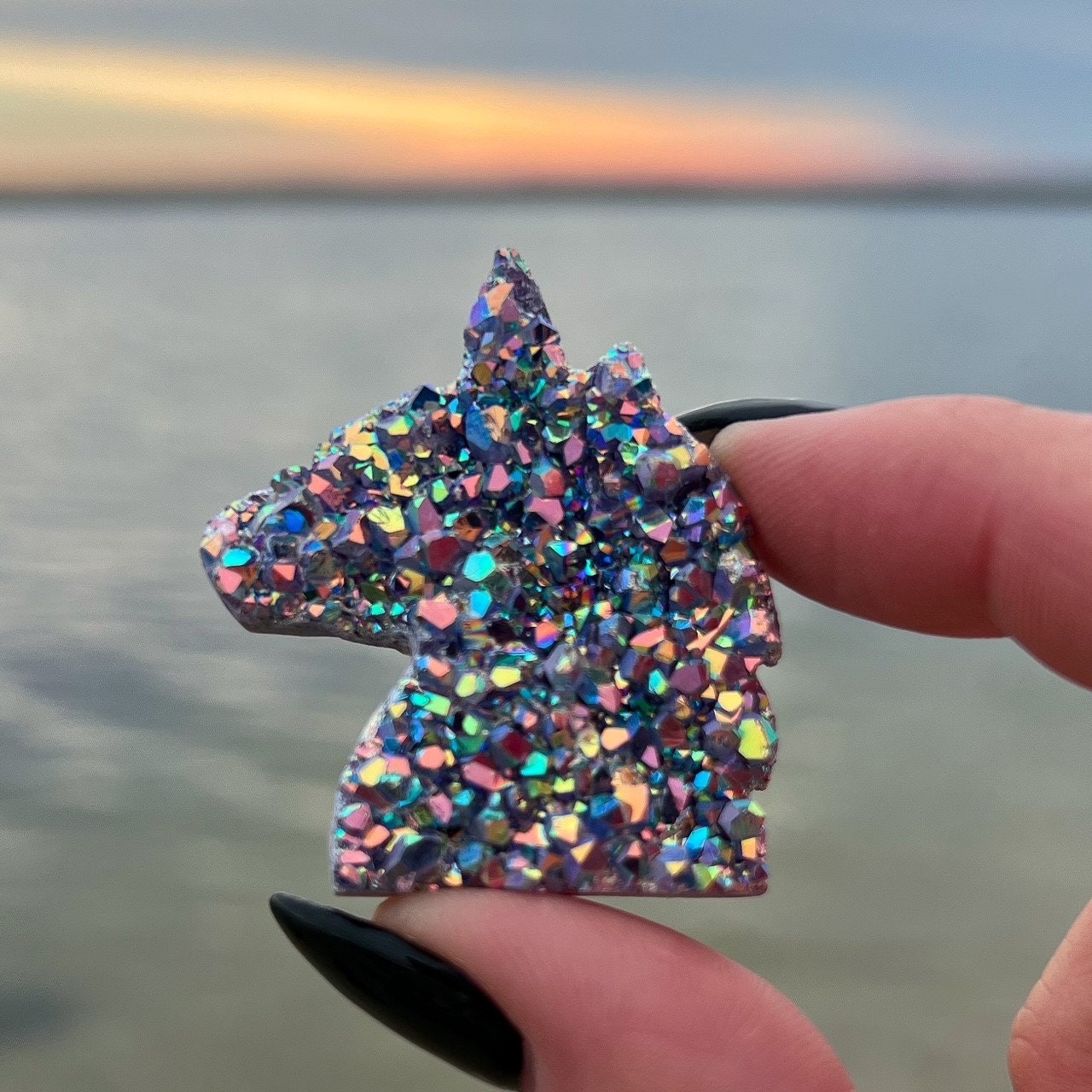 Rainbow Aura Amethyst Unicorn