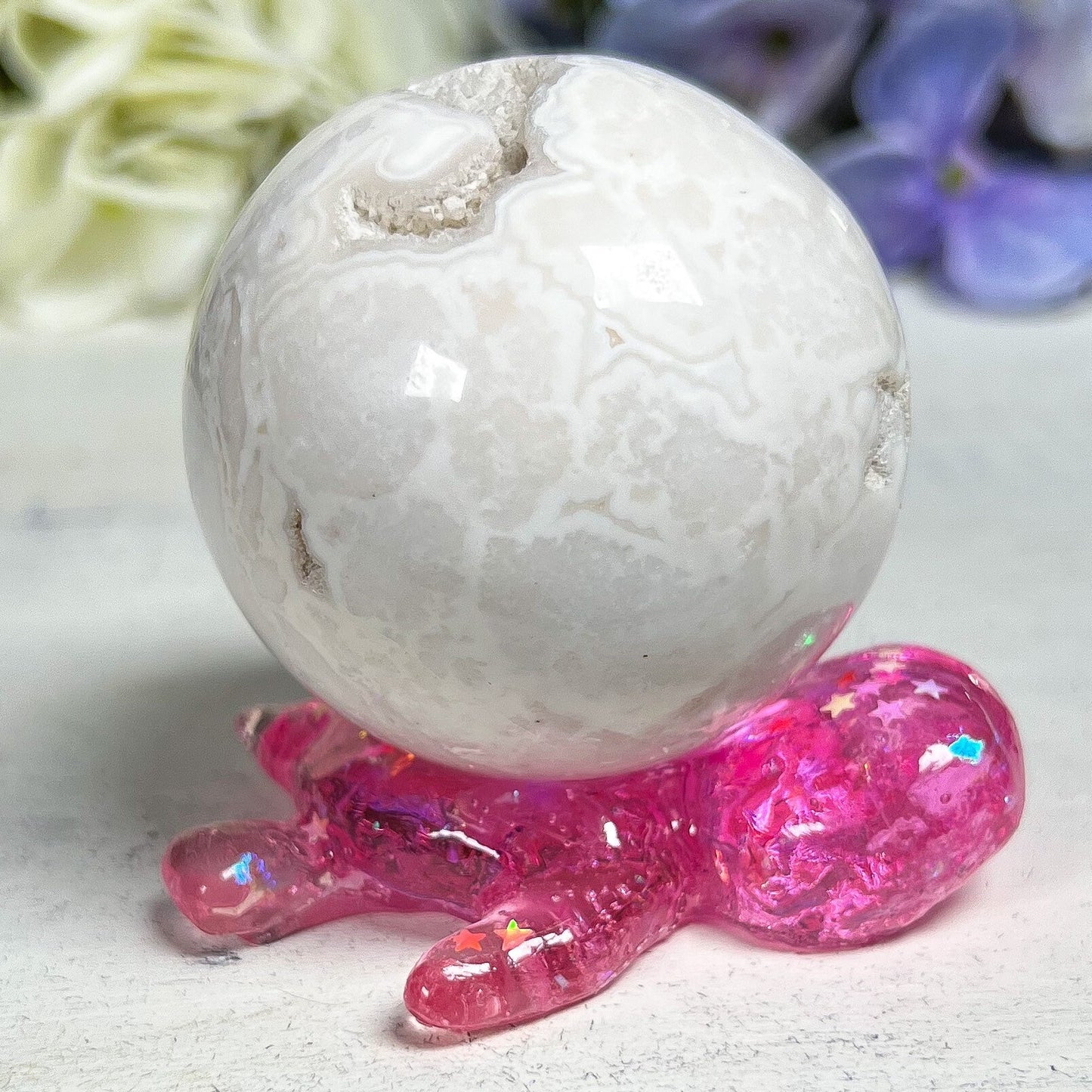 Resin Sea Turtle Sphere Stand