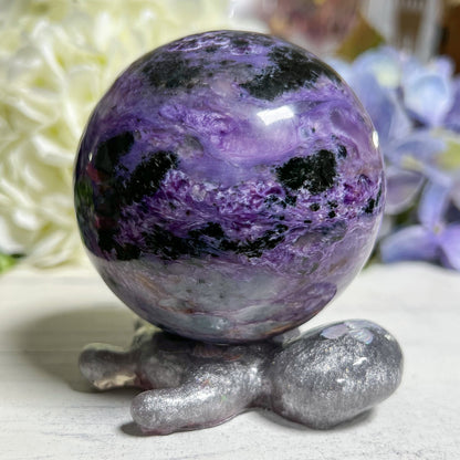 Resin Sea Turtle Sphere Stand