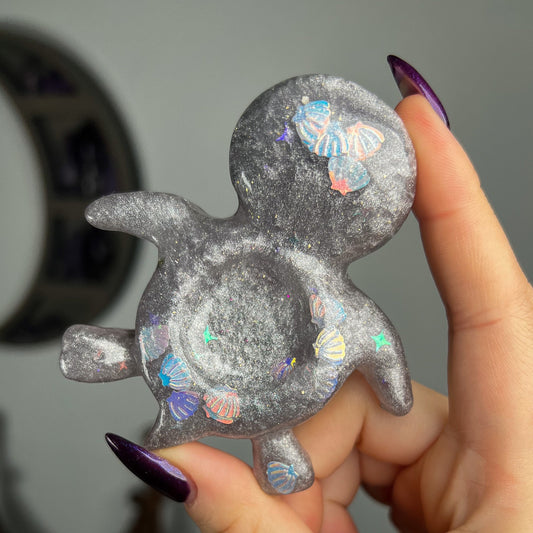 Resin Sea Turtle Sphere Stand