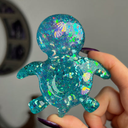Resin Sea Turtle Sphere Stand