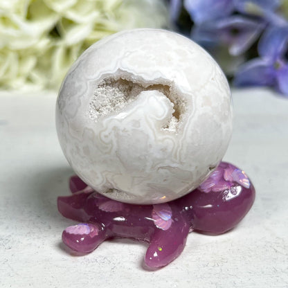 Resin Sea Turtle Sphere Stand