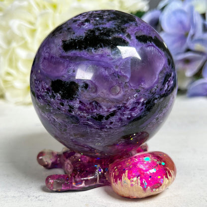 Resin Sea Turtle Sphere Stand