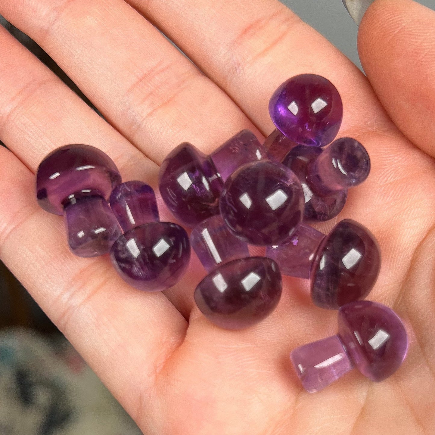 Mini Gem Amethyst Mushrooms