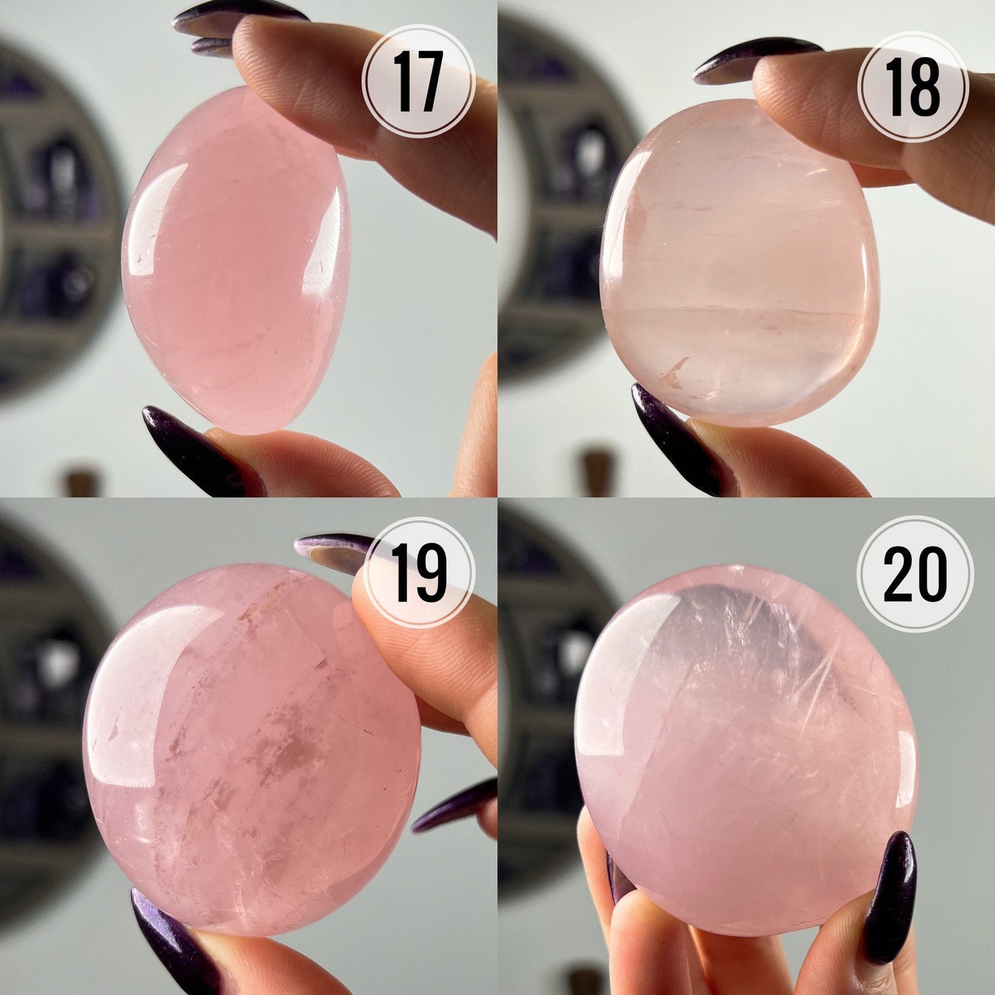 Star Rose Quartz Palm Stones