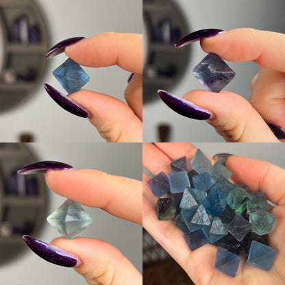 Blue Fluorite Octahedrons